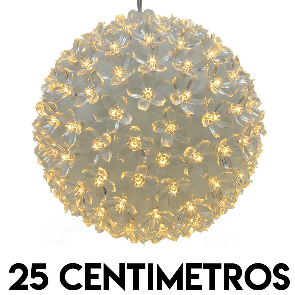 ESFERAS ETERNITY 200LED BOLA DE NIEVE F:BLANCO CALIDO 25CM.