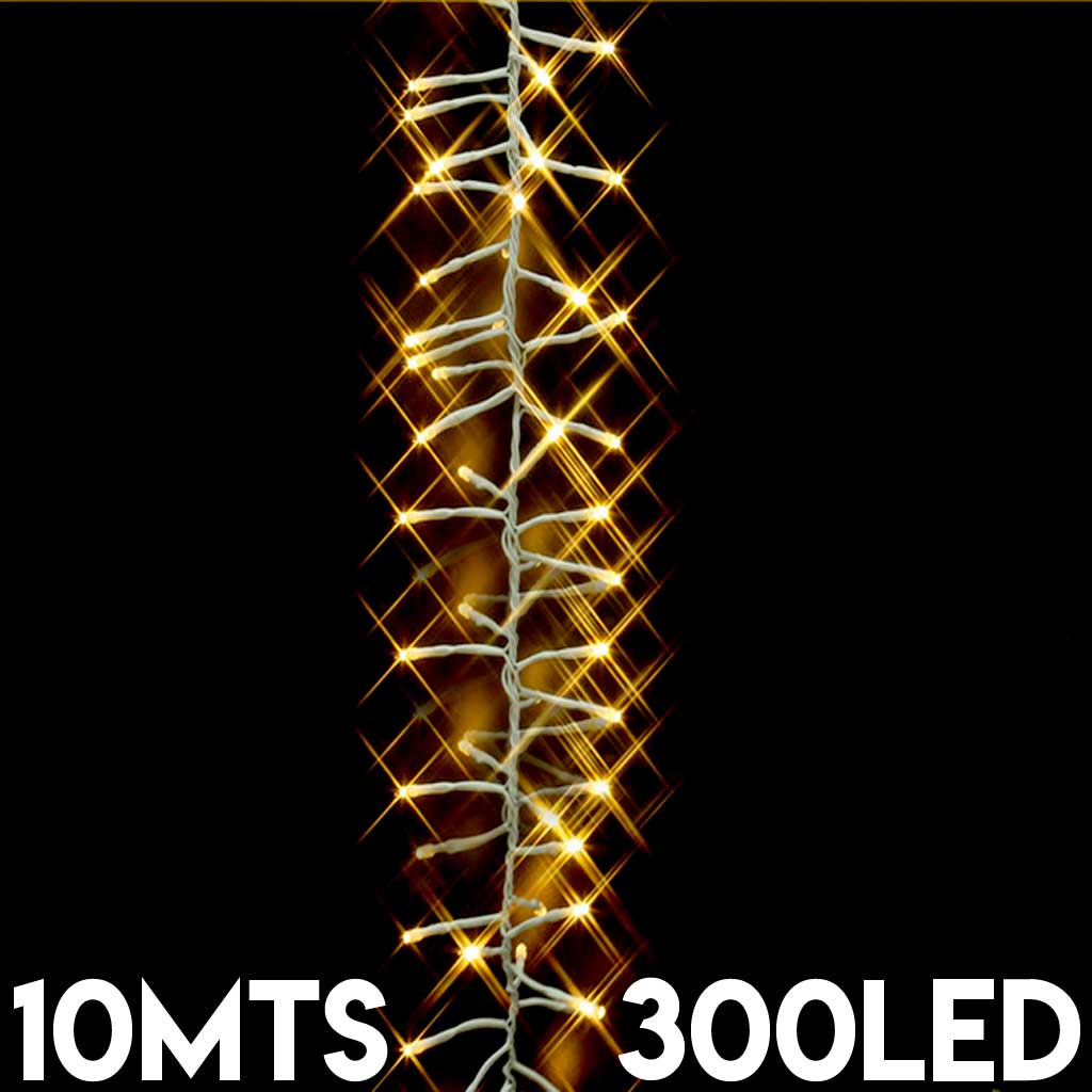 ETERNITY 300LED FIRECRACKER F:BLANCO CALIDO C:VERDE 10MTS. 220V