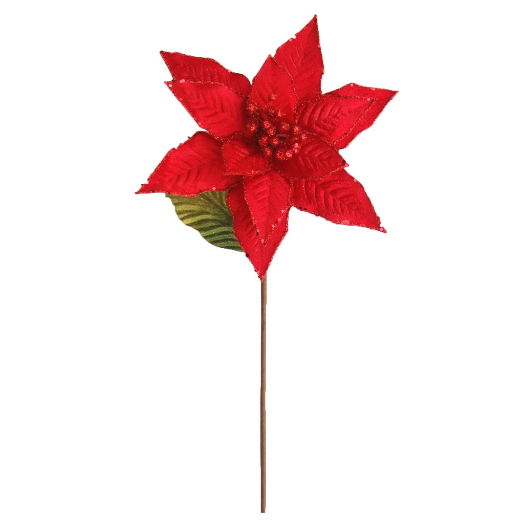 FLOR POINSETTIA 23CM. ROJO