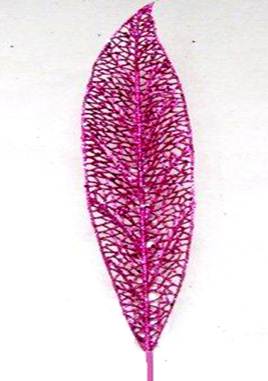 HOJA CON GLITTER LEAF SPRAY 90CM. FUCSIA