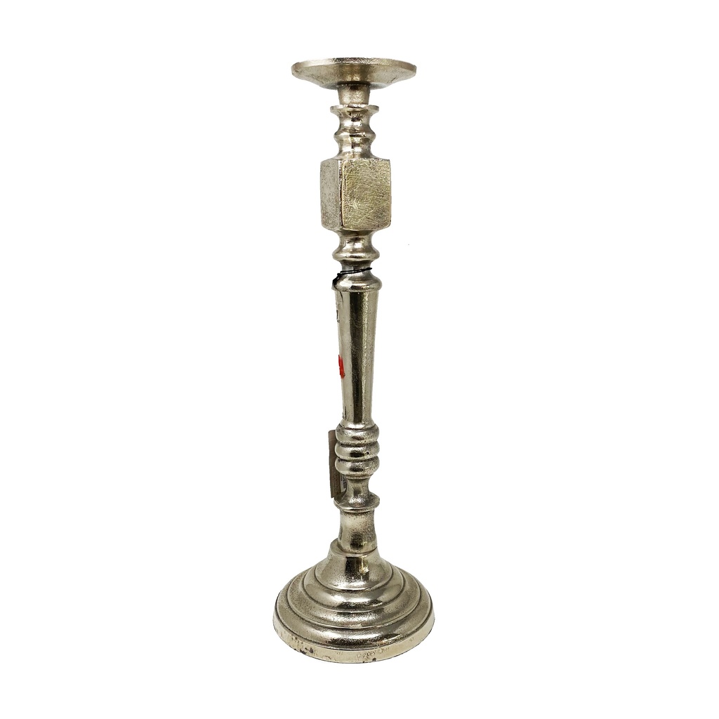 CANDELABRO DE METAL PLATA ACACIA