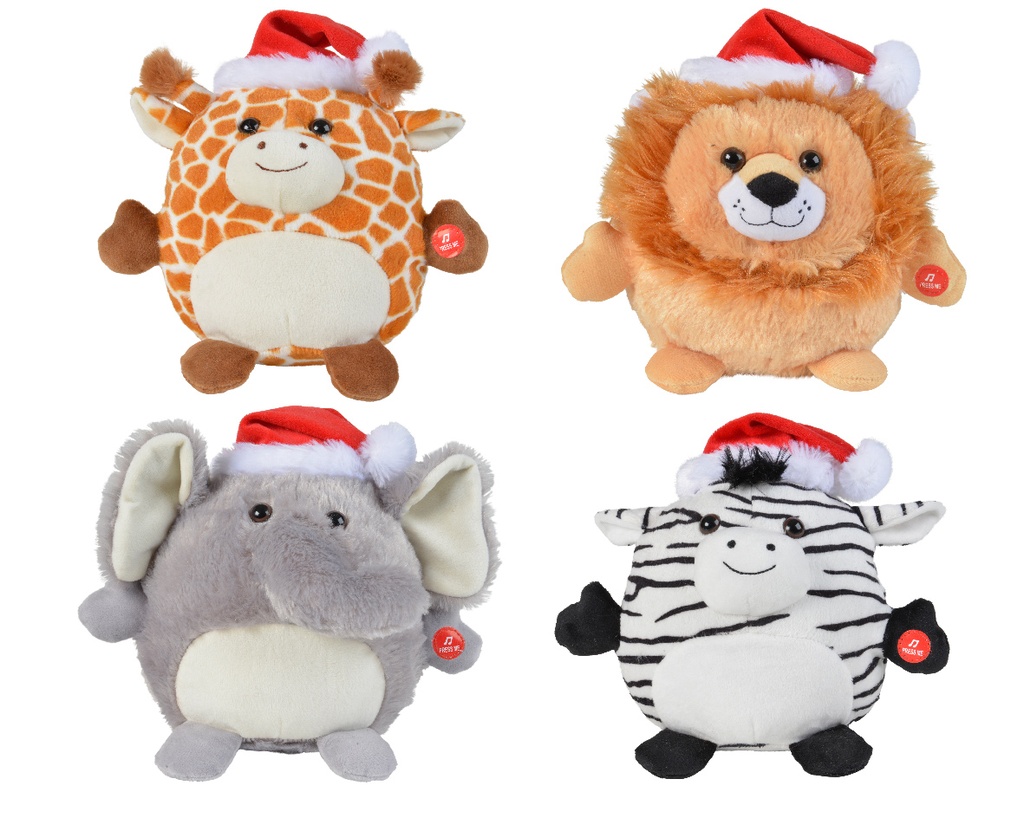 PELUCHES DE ANIMALITOS 25CM. 4 DISEÑOS  ZEBRA LEON GIRAFA O ELEFANTE