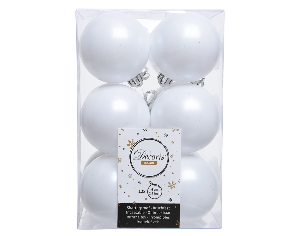 GLOBOS 60MM. X12 COMBINADO BLANCO