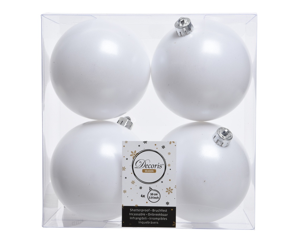 GLOBOS 100MM. X4 COMBINADO BLANCO