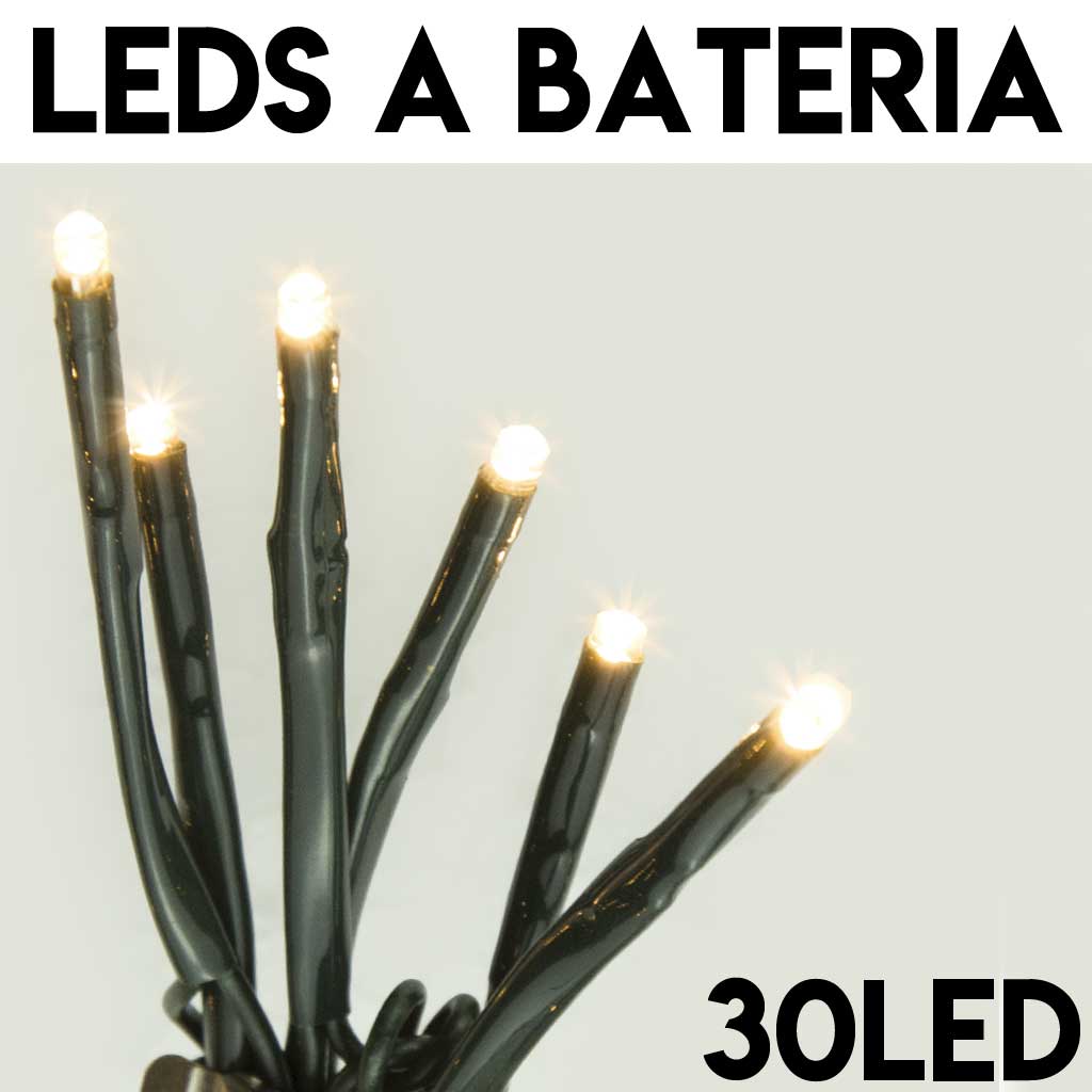 ETERNITY A BATERIA 30LED BLANCO CALIDO C:VERDE 3MTS. UTILIZA 3AA