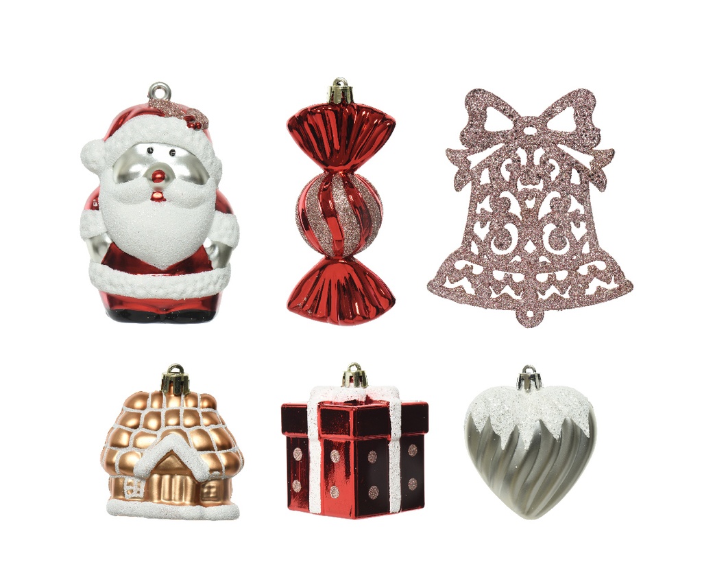 PACK ORNAMENTO SANTA 20UNID. DISEÑOS VARIOS