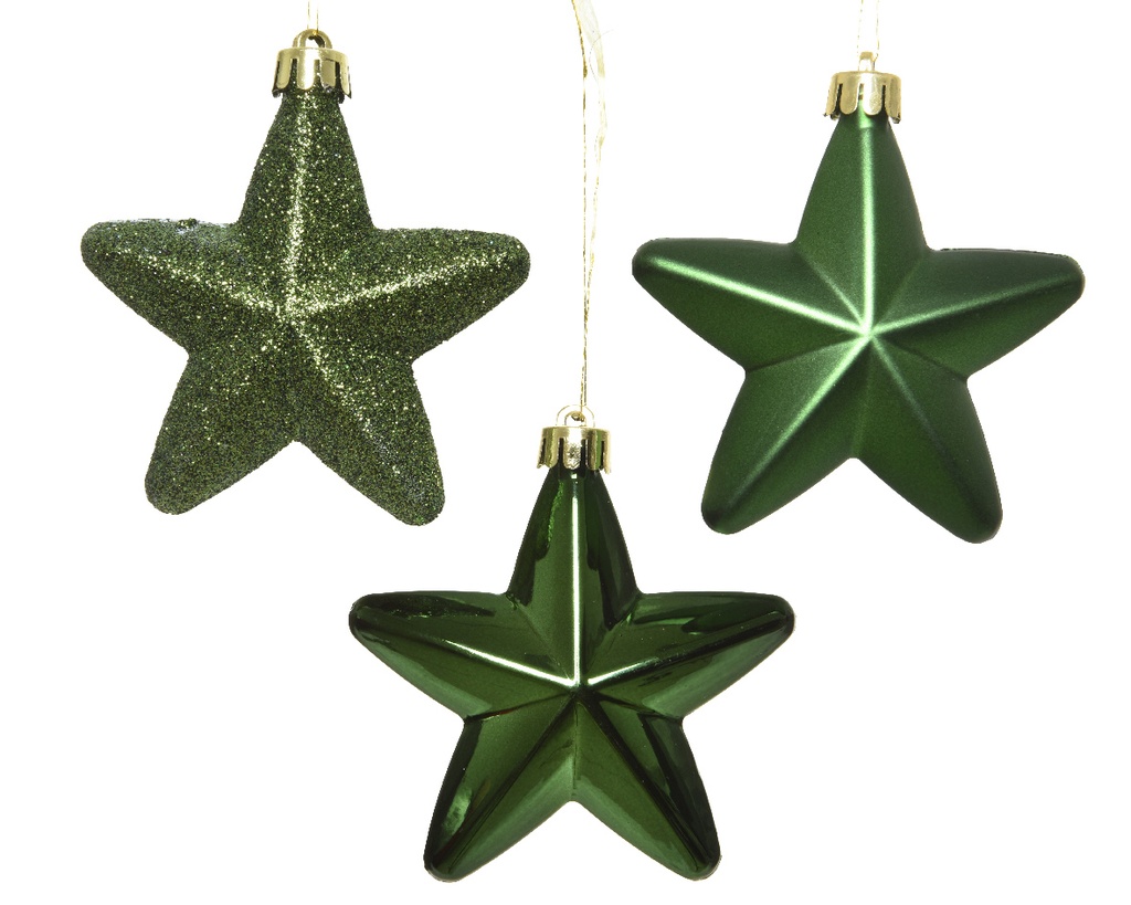 PACK ORNAMENTO ESTRELAS X6 VERDE