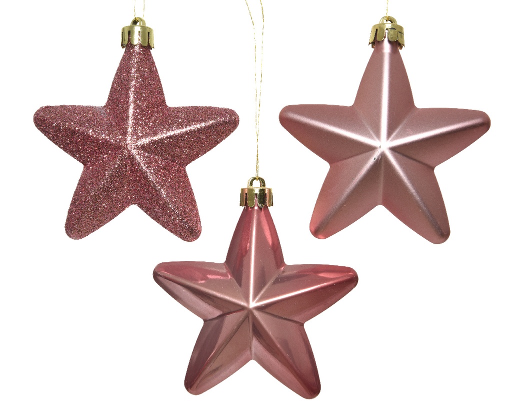 PACK ORNAMENTO ESTRELAS X6 ROSA