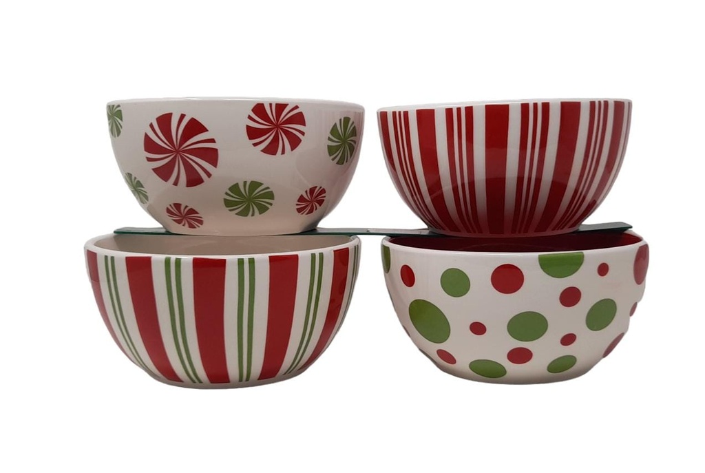 BOWLS DE PORCELANA VARIOS DISEÑOS - 15,2CM - CAJAS DE 4 UNIDADES