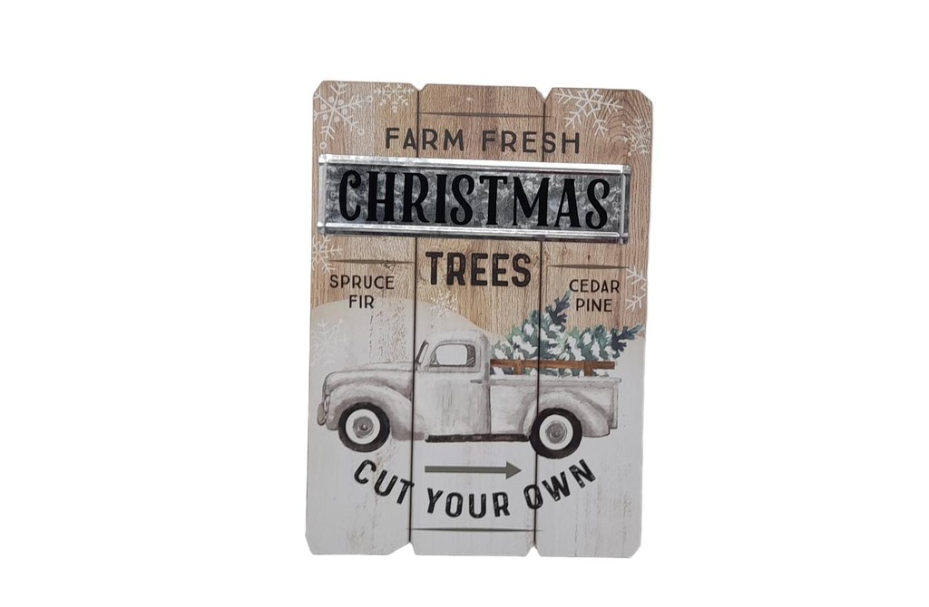 CARTEL FARM FRESH CHRISTMAS 35CM X 25,5CM