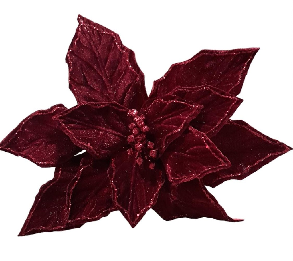 FLOR POINSETTIA PANA 30CM. BORDO/BURGUNDY