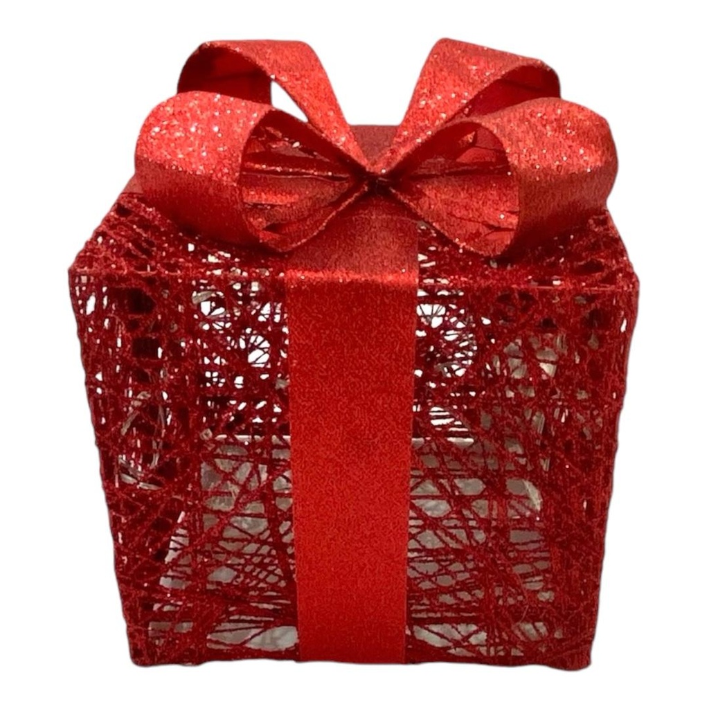 CAJA DE REGALOS ROJO 20CM C/LUZ