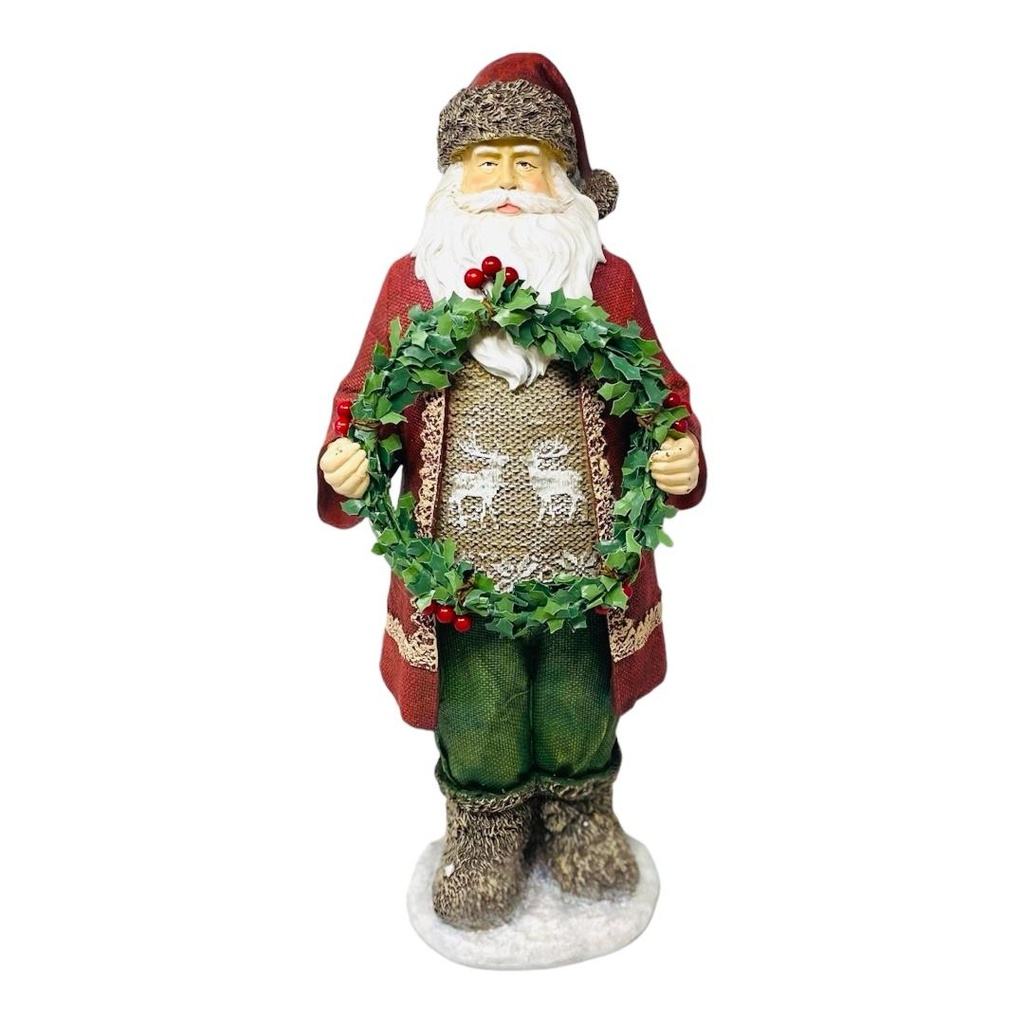 CERAMICA SANTA CON CORONA EN LA MANO 40CM