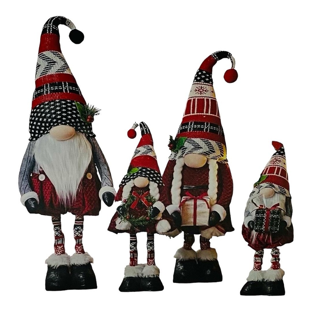 FAMILIA DE GNOMOS 4 INTGRANTES AJUSTABLES 