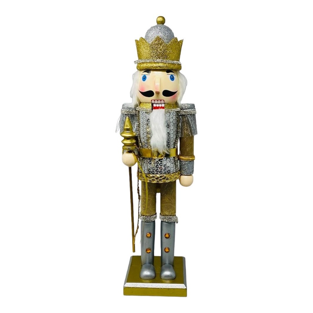 NUTCRACKER 38CM PLATA CON LENTEJUELA