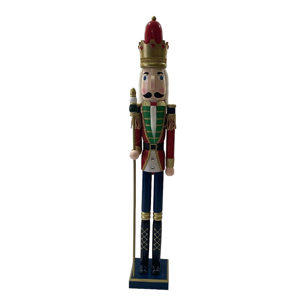 NUTCRACKER 92CM - ROJO/AZUL - CORONA Y BASTON