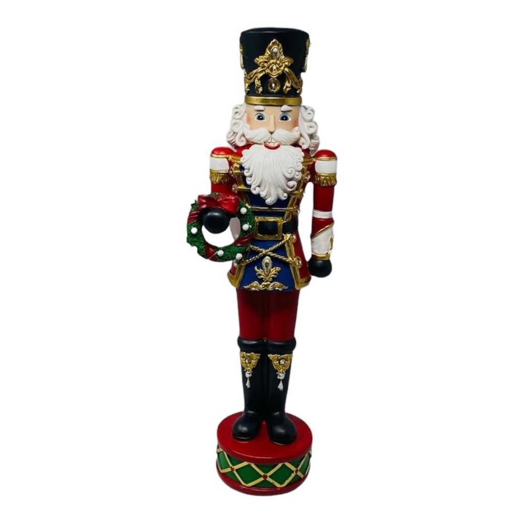 NUTCRACKER 41CM - C/ CORONA C/LUCES RESINA