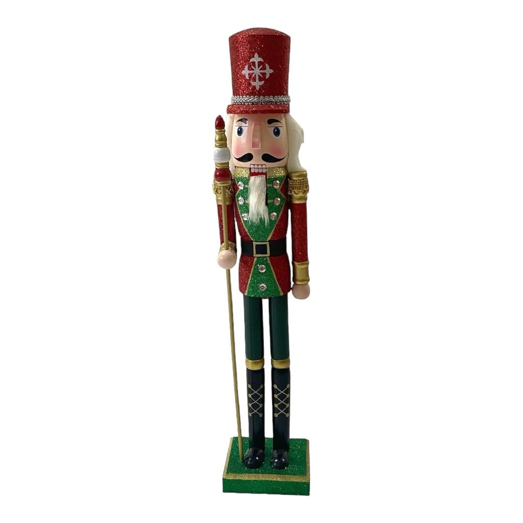 NUTCRACKER 56CM - ROJO/VERDE - GORRO ROJO