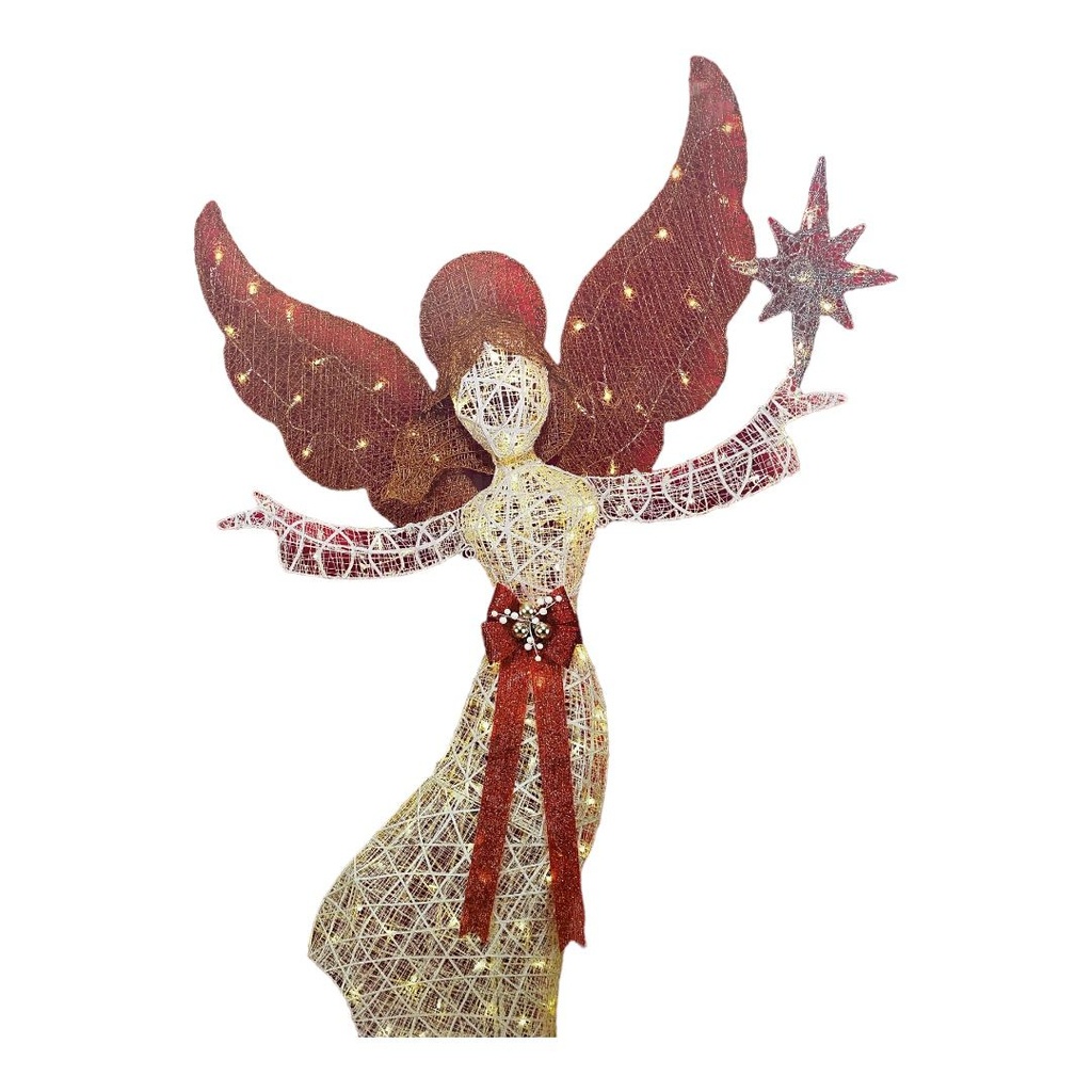 ANGEL BLANCO CON ROJO ILUMINADO 228.60CM