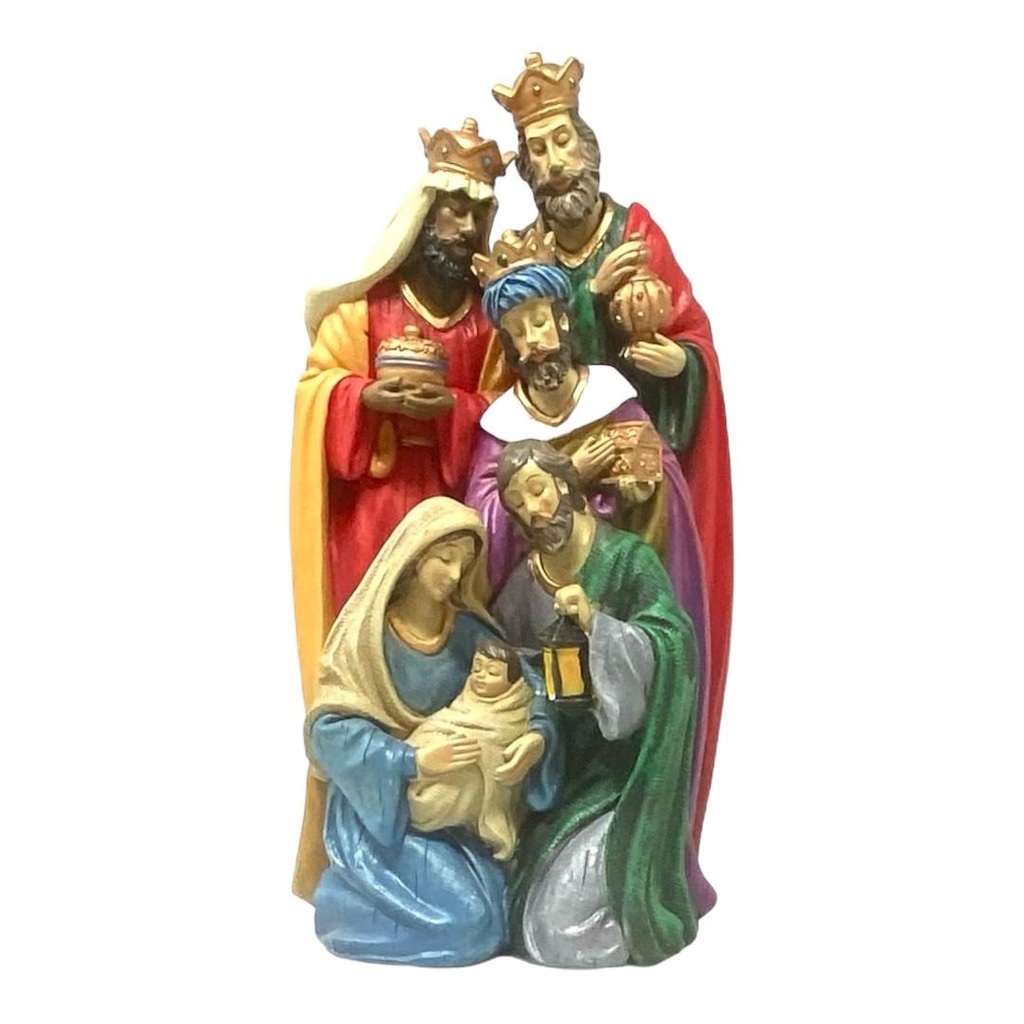 SAGRADA FAMILIA CON REYES MAGOS EN RESINA 27.9CM