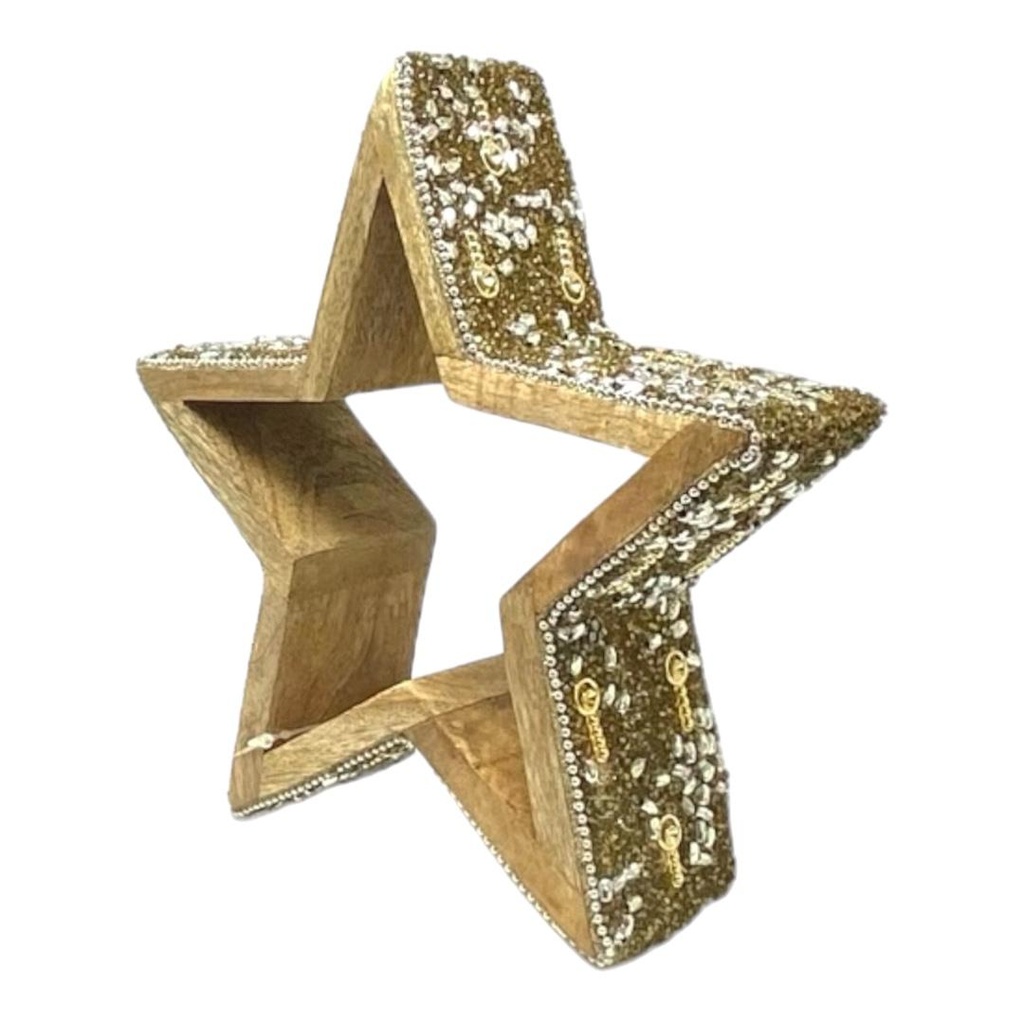 ORNAMENTO ESTRELLA MADERA CON APLIQUE