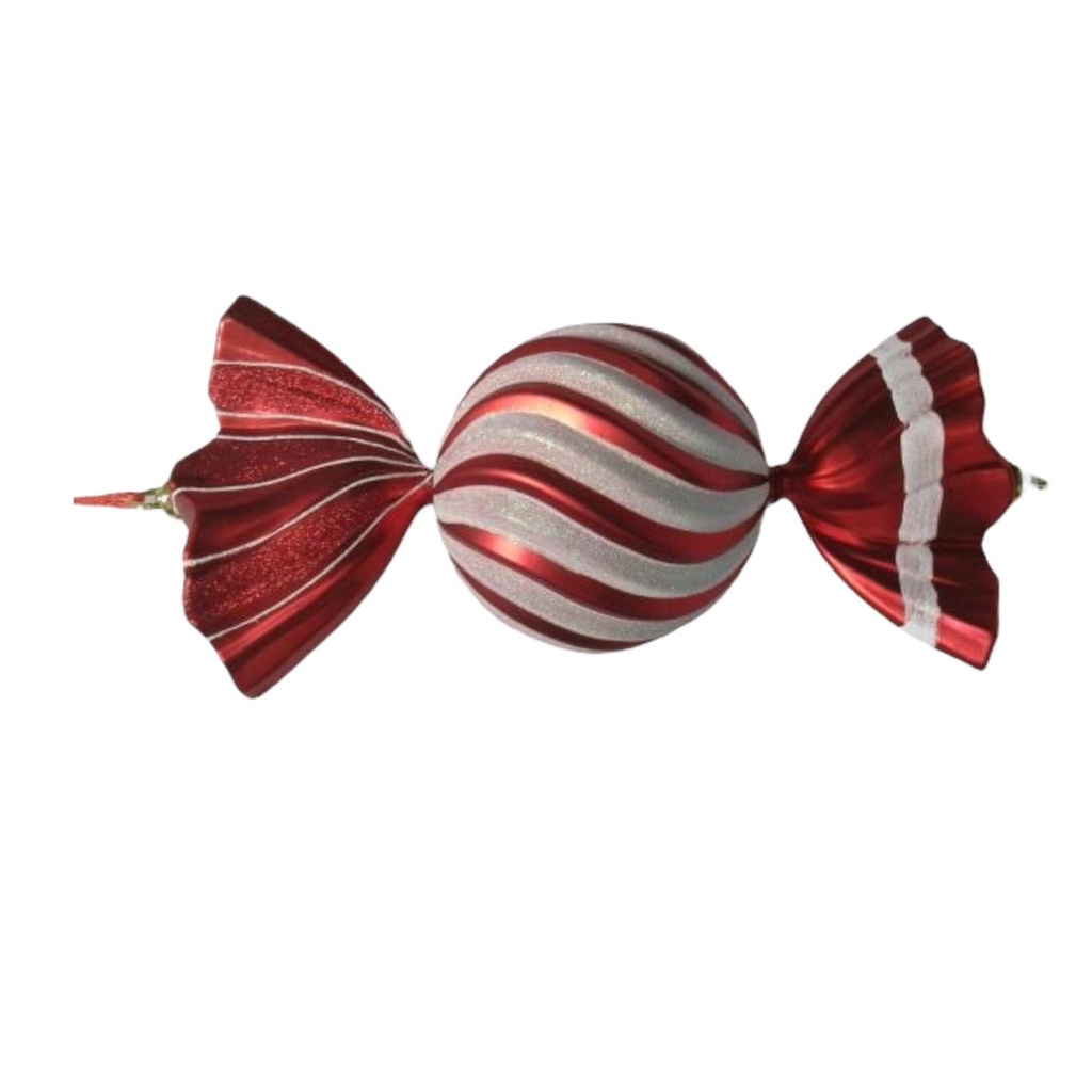 GLOBO CARAMELO RED.COLG. 18CM ROJO/BLANCO