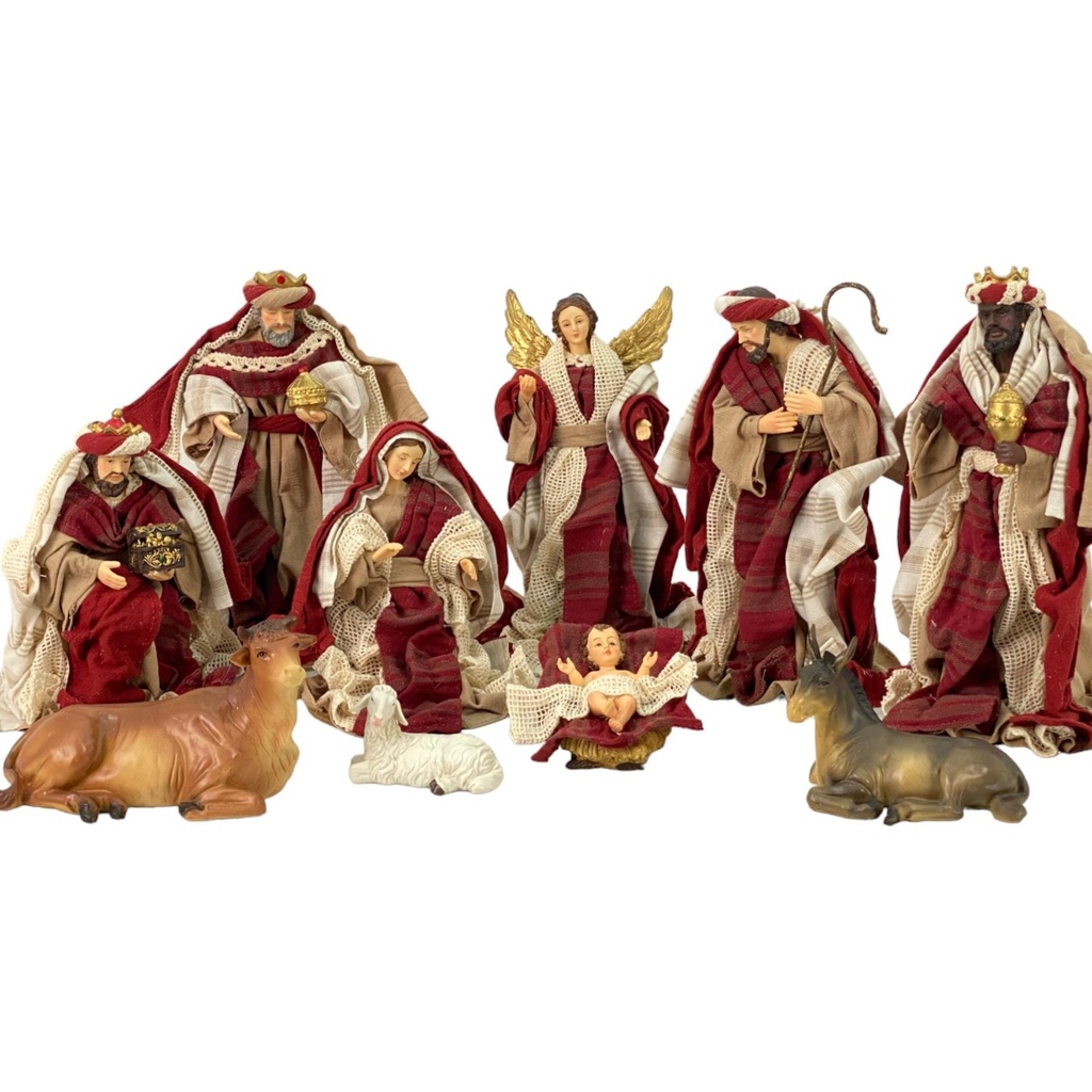 NACIMIENTO 25CM - 10PZ RUSTICO ROJO