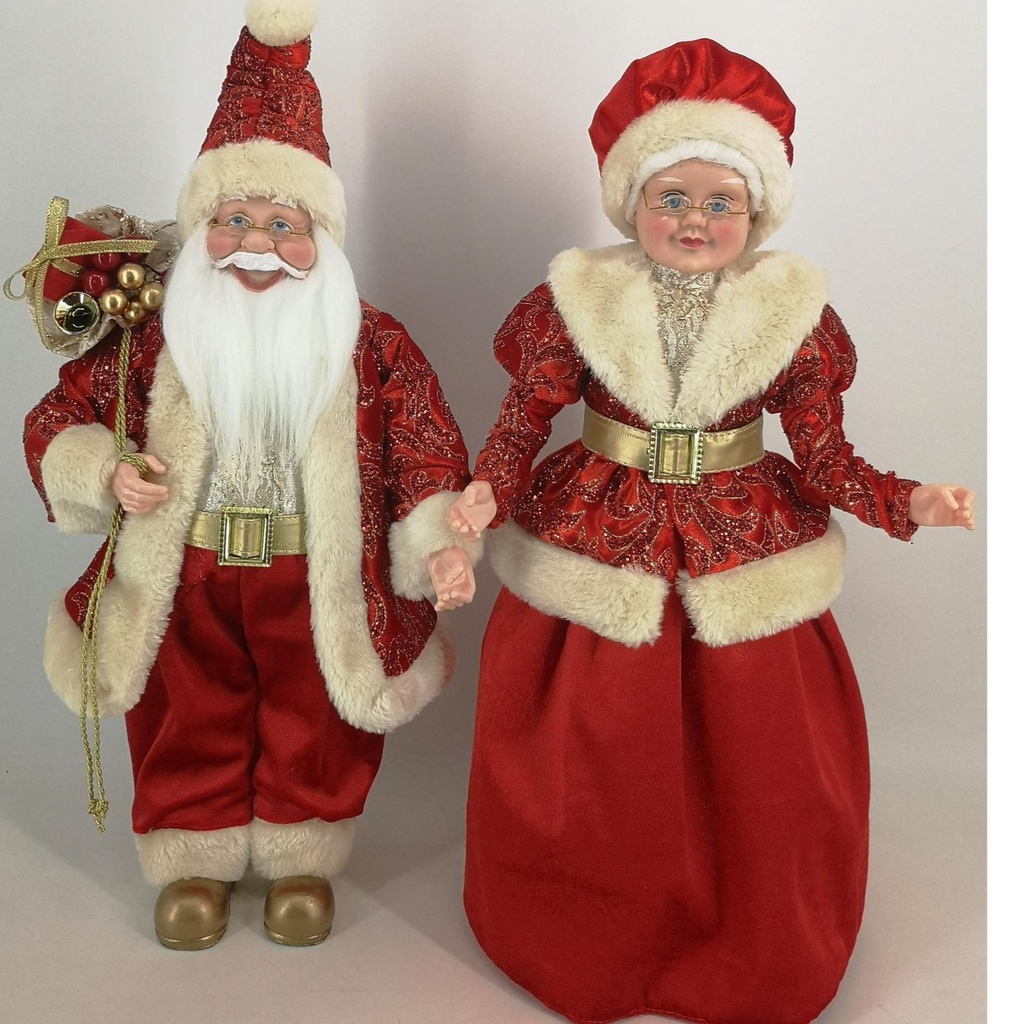 JG. SANTA & MAMA SANTA ROJO 45CM