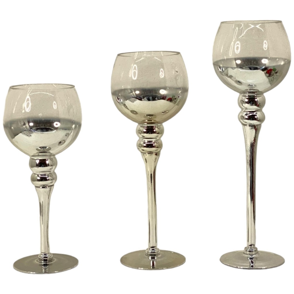 SET DE CANDELERO COPA CHAMPAGNE X 3 UNID.