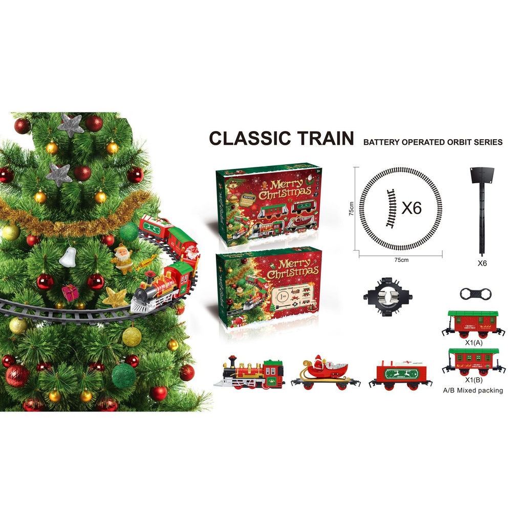 TREN PARA ARBOL DE NAVIDAD CON LUZ Y MUSICA MEDIANO