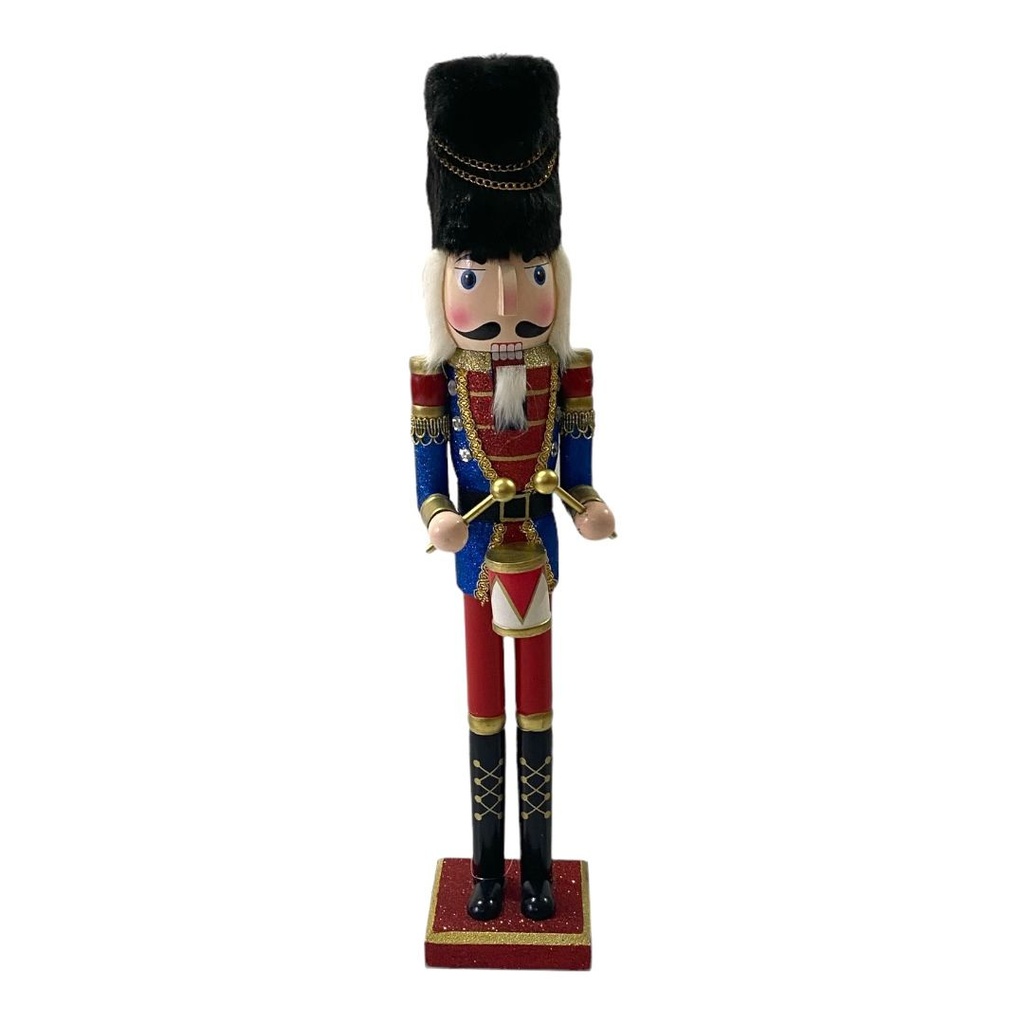 NUTCRACKER 56CM - AZUL/ROJO - GORRO NEGRO