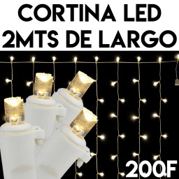 [11401] ETERNITY 200LED CORTINA C:BLANCO F:BLANCO CALIDO 2MTS. LARGO X 1MT. CAIDA 220V