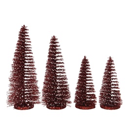 [7043] ORNAMENTO ARBOL CON BRILLO X4 ROJO