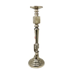 [5846] CANDELABRO DE METAL PLATA ACACIA