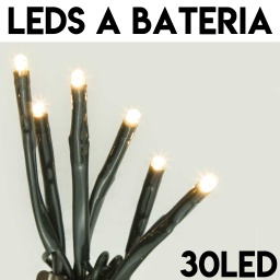 [13001] ETERNITY A BATERIA 30LED BLANCO CALIDO C:VERDE 3MTS. UTILIZA 3AA