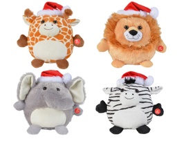 [6840] PELUCHES DE ANIMALITOS 25CM. 4 DISEÑOS  ZEBRA LEON GIRAFA O ELEFANTE