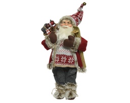 [5696] PAPA NOEL PARADO MODELO ESQUI Y REGALO 30CM.