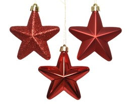 [6092] PACK ORNAMENTO ESTRELAS X6 ROJO