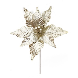 [60738] FLOR POINSETTIA METALICO 30CM. CHAMPAGNE