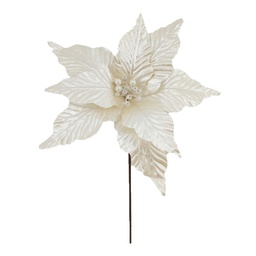 [60739] FLOR POINSETTIA METALICO 30CM. CREMA