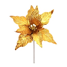 [60737] FLOR POINSETTIA METALICO 30CM. DORADO