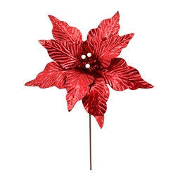 [60736] FLOR POINSETTIA METALICO 30CM. ROJO