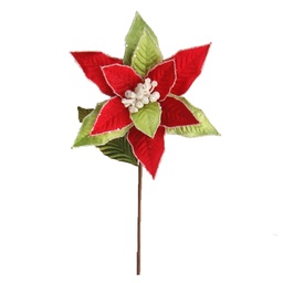 [60767] FLOR POINSETTIA 23CM. ROJ/VER/BLA