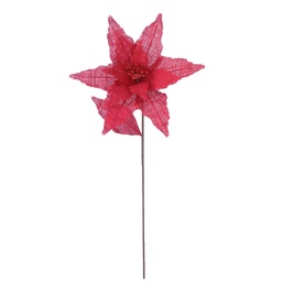 [60770] FLOR POINSETTIA RUSTICA 55CM. ROJO