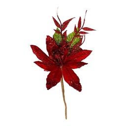 [60271] PINCHE POINSETTIA TERCIOPELO 12CM ROJO