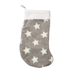 [P.TEX0558] BOTAS DE NAVIDAD GRANDE GRIS CON ESTRELLAS