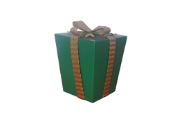 [8270] CAJA DE REGALOS VERDE MOÑO DORADO