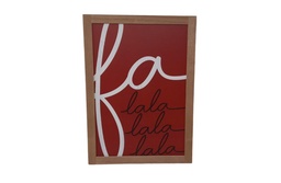 [8351] CARTEL ROJO FA LA LA 35CM X 25,5CM