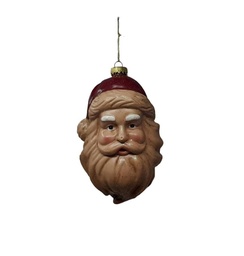 [8314] ORNAMENTO COLGANTE CARA DE PAPA NOEL 20CM ANTIQUE