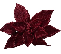 [60933] FLOR POINSETTIA PANA 30CM. BORDO/BURGUNDY